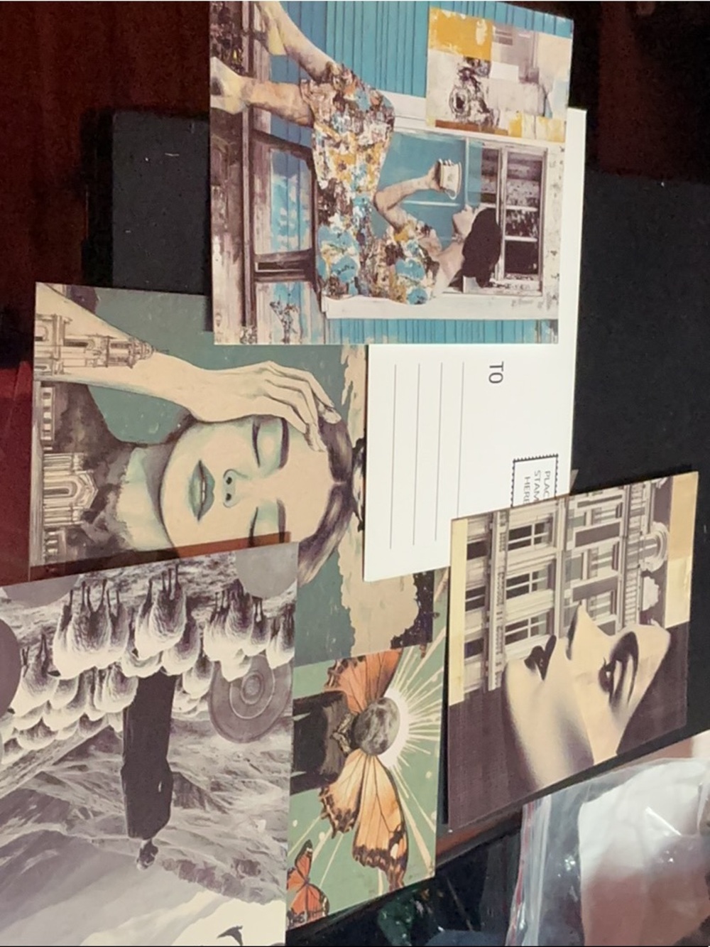 6 retro Funky postcards